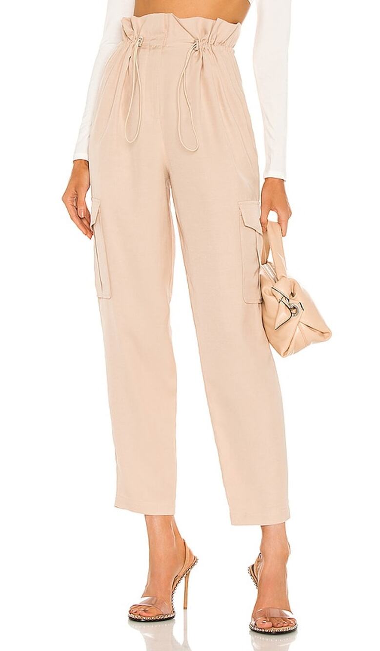 H:ours Paperbag Champagne Shaye Cargo Pants Size XS
